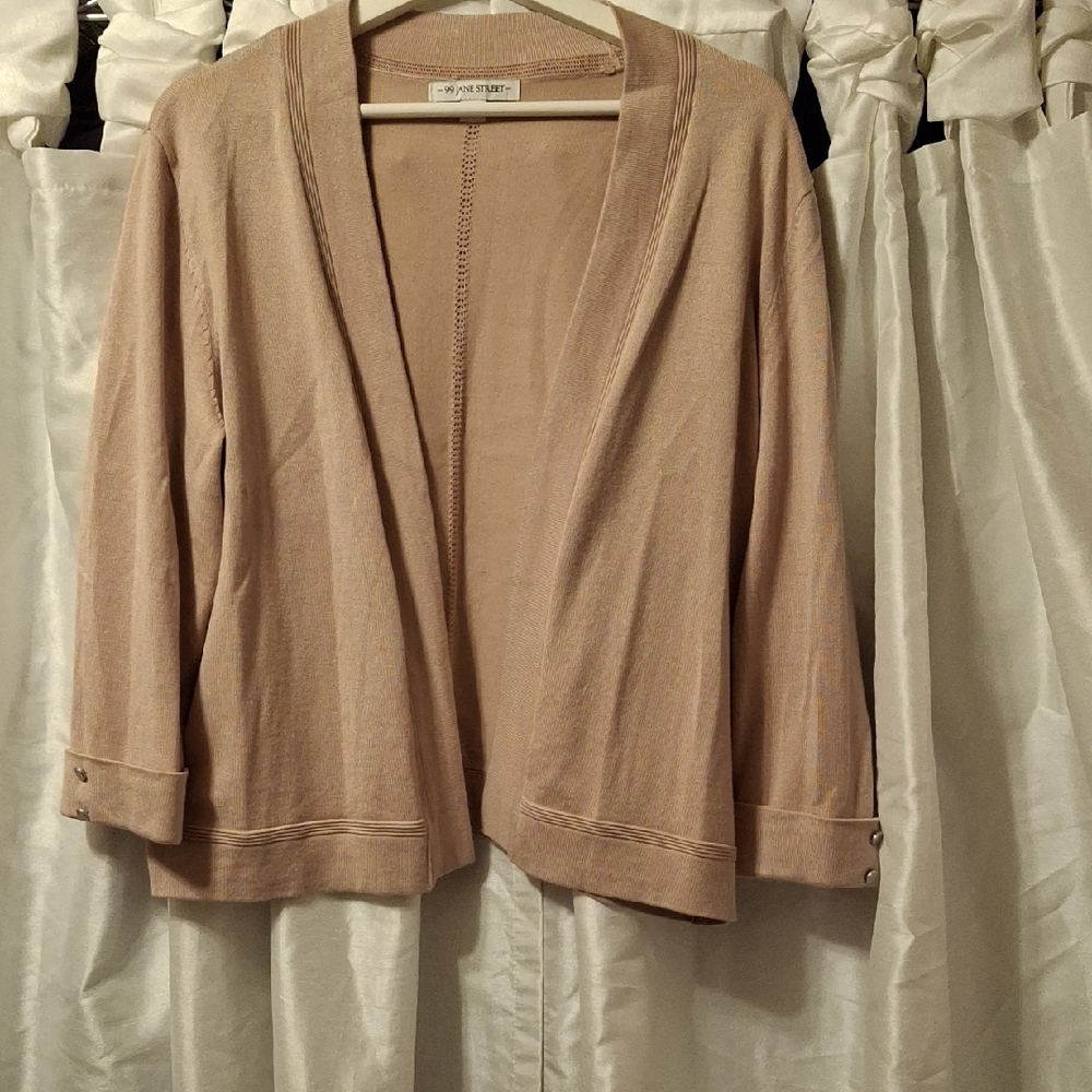 99 Jane Street Beige Knit Cardigan Lg